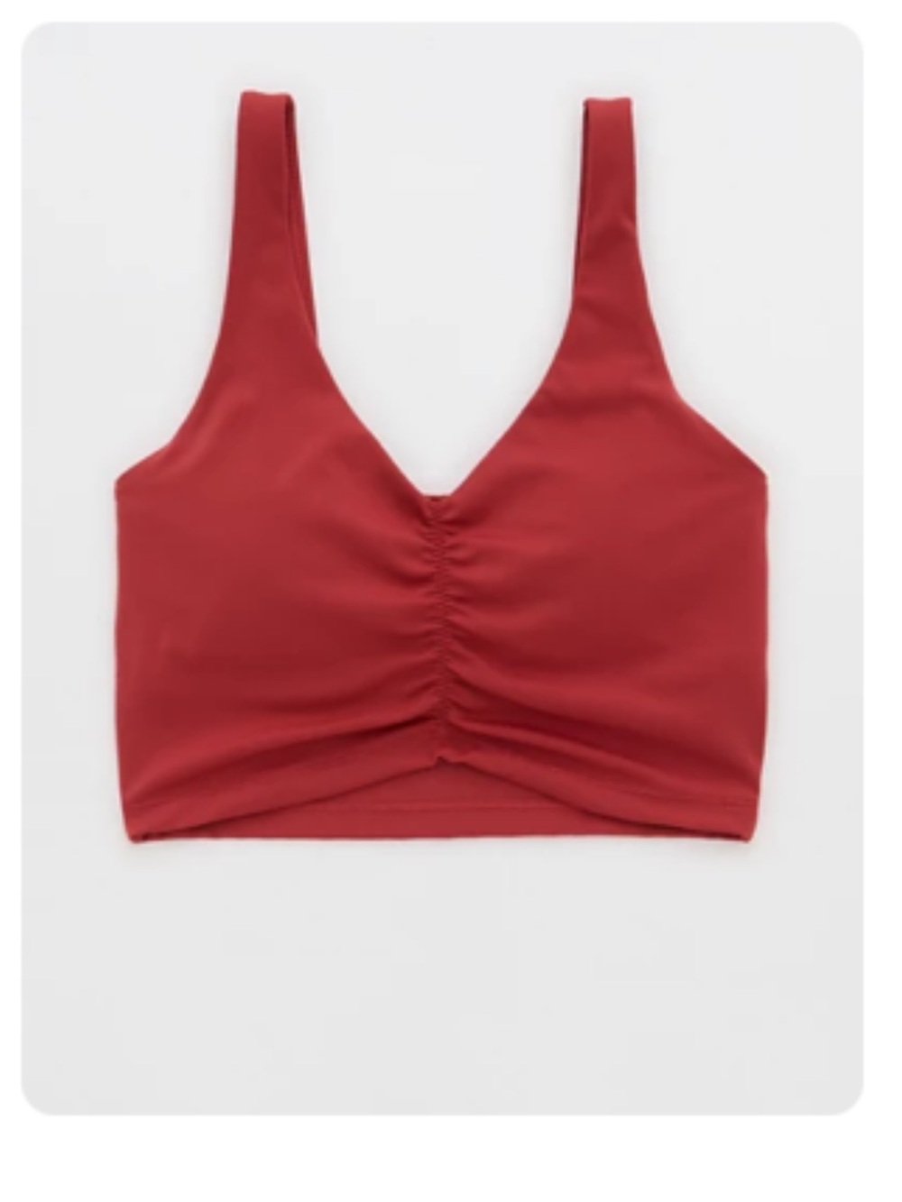 OFFLINE By Aerie Real Me Low Key Ruched Longline Sports Bra in Summer Burgundy